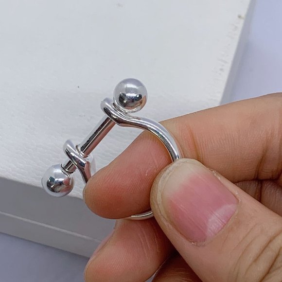 UNO de 50 Ring PICK 1 RING a fun little ball Unisex Ring Jewelry Silver-Plated - Picture 3 of 7